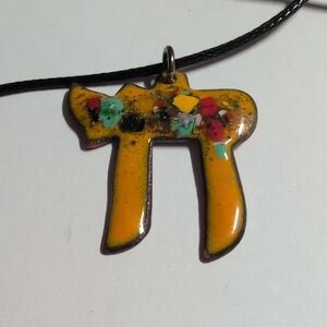 Colorful Enamel Pendant Necklace